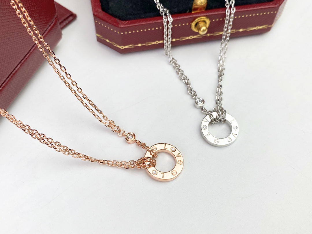 Cartier Cartier卡地亚 LOVE小圆环双层项链 订做，媲美真品 高端亚金电镀18k金工艺