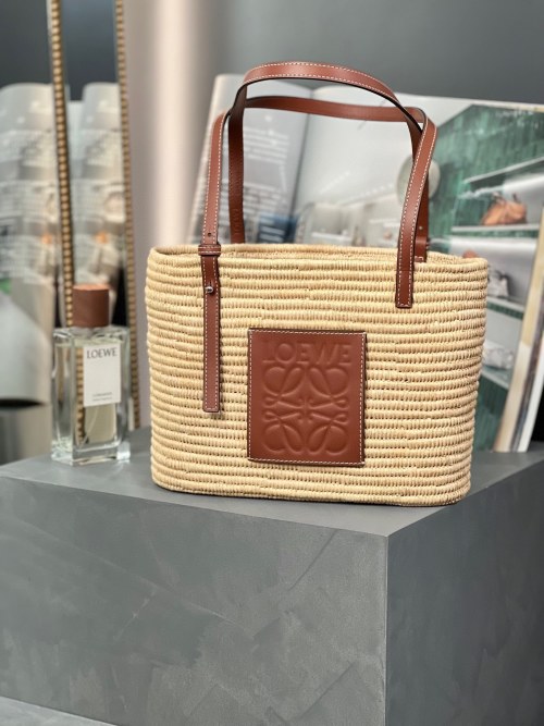 Loewe Paula's Ibiza Basket Bag in Natural/Brown, Small Size 1 Loewe Paula's Ibiza Basket Bag in Natural/Brown, Small Size
