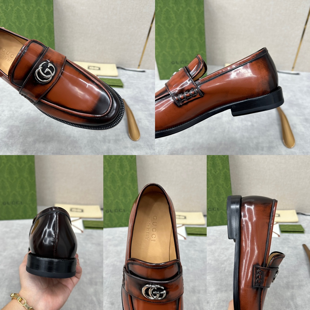 G家新品男士“G金属扣乐福鞋官方8,200采用进口牛皮/开边珠擦色/打造各式纹理和材质以焕新格调再次诠释