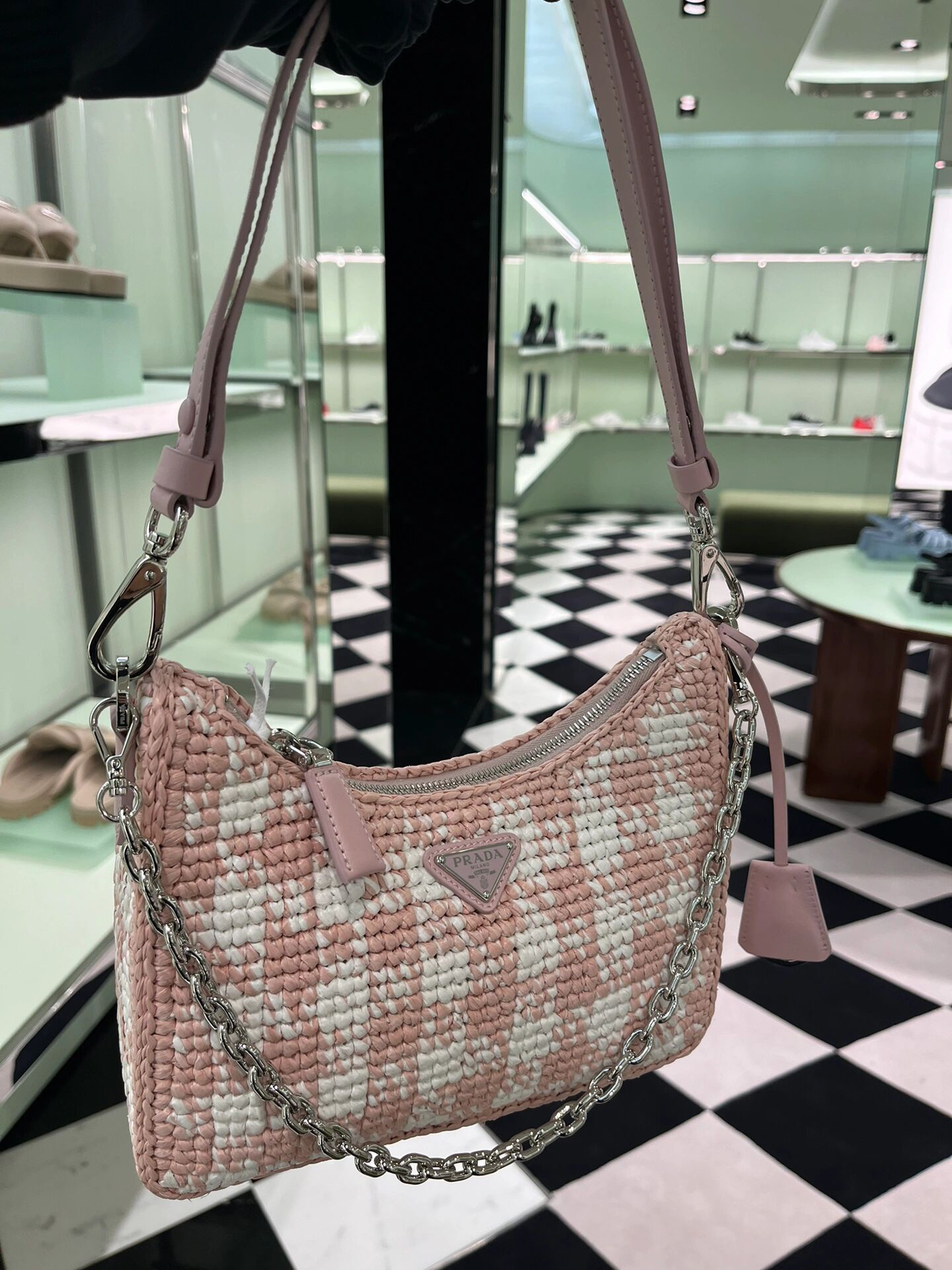 Prada Simple lines and woven handwork complement each other