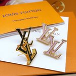 Louis Vuitton Jewelry Earring Black Yellow Brass
