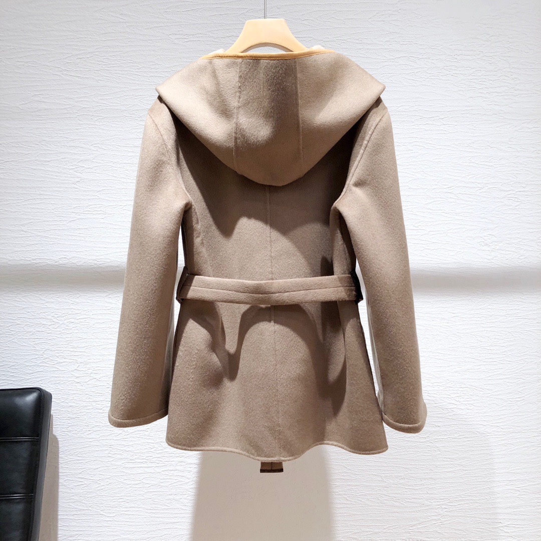 [Cashmere Coats, Furs]1V wrap-around 3D double-breasted embossed presbyopic sh