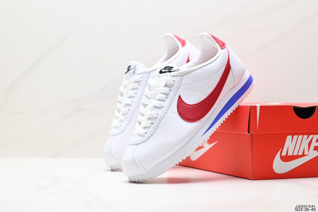 Nike Classic Cortez new color classic lightweight and comfortable men's Forrest Gump shoes casual running shoes sports shoes 882258-101