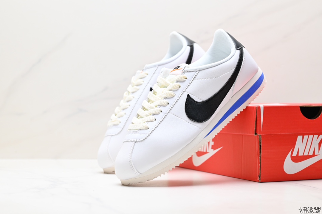 Nike Classic Cortez new color classic lightweight and comfortable men's Forrest Gump shoes casual running shoes sports shoes 882258-101