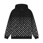 Louis Vuitton Clothing Hoodies Black Printing Unisex Cotton Fall/Winter Collection Hooded Top