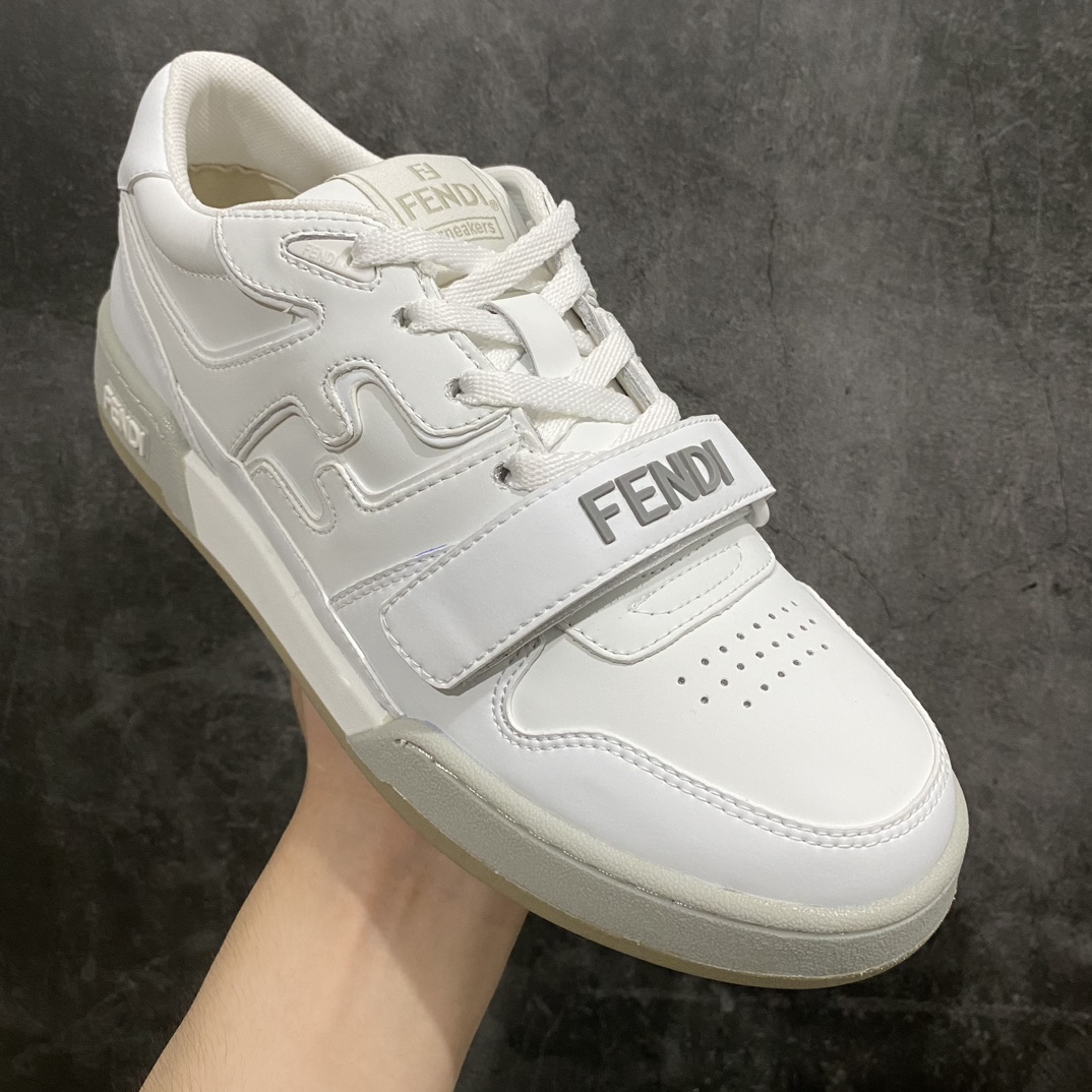 [Guangdong original version] Fendi Velcro competition low-top sneakers 2023 latest hit Italian famous luxury brand Fendi Fendi Match Sneaker Mid competition series mid-top retro versatile casual sports sneakers