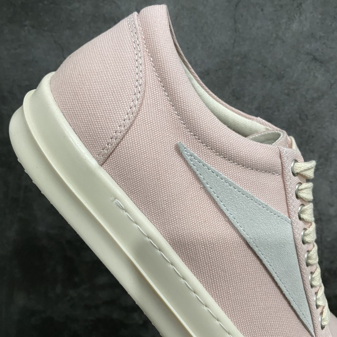 [Purely made in Dongguan] RO Owens Rick Owens low-top white and pink canvas fashion sneakers