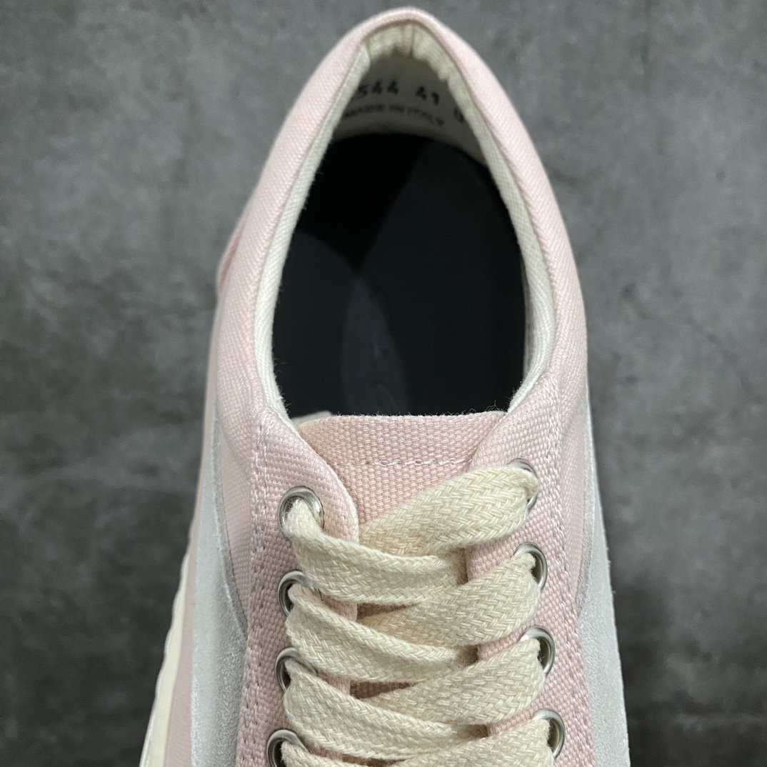 [Purely made in Dongguan] RO Owens Rick Owens low-top white and pink canvas fashion sneakers