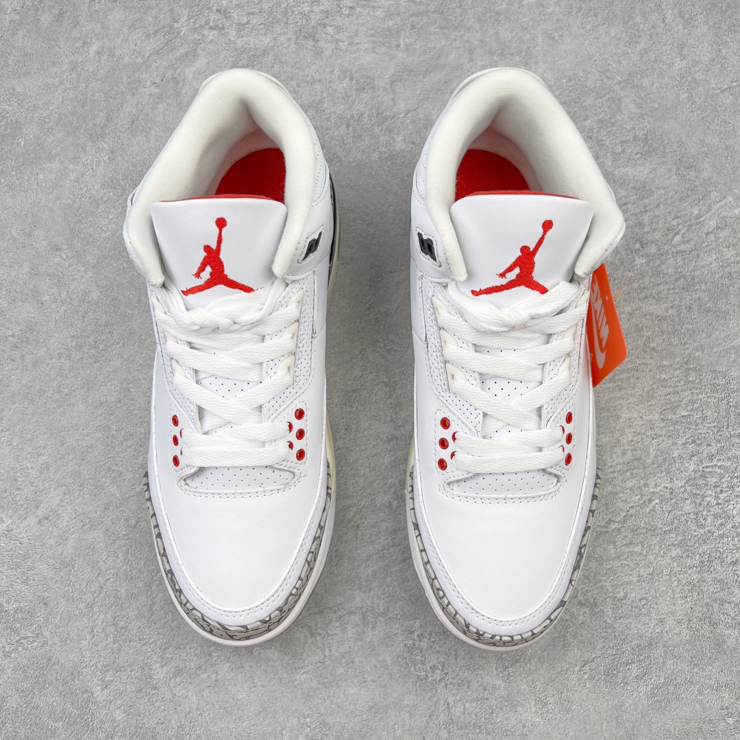图片[2]-＃PB福利特价 Air Jordan AJ3 Retro 市场中端王者 全套原纸板楦头开发 原厂大底磨具加持立体防滑纹理 原装可视Air Sole气垫 原汁原味最完美的三代版型 唯一正确鞋头趴度弧度高度鞋身腰线 此版本只针对中端市场 皮料材质有所更替 其他数据细节工艺流程均保持一致 绝不口嗨 细节品控鞋型随意秒杀市面3XX 4XX 原厂TPU后跟饰片 正确内里反口里网布 皮料菱角分明不变形无多余毛边 正确手工大底描漆拉丝 市场唯一原厂鞋扣模具 原厂织唛标 原厂飞人电绣工艺 尾指中部跳三针 独家绑鞋带手法 印刷中底布 四线拉帮 米色美纹纸贴合固定 进口港宝加持 后跟自然饱满 全鞋荧光划线卡点 追求极致完美 每一双都是工艺品 多重QC质检 超越公司货的品控标准 实实在在的免检产品 尺码：40 40.5 41 42 42.5 43 44 44.5 45 45.5 46 47.5-选品中心