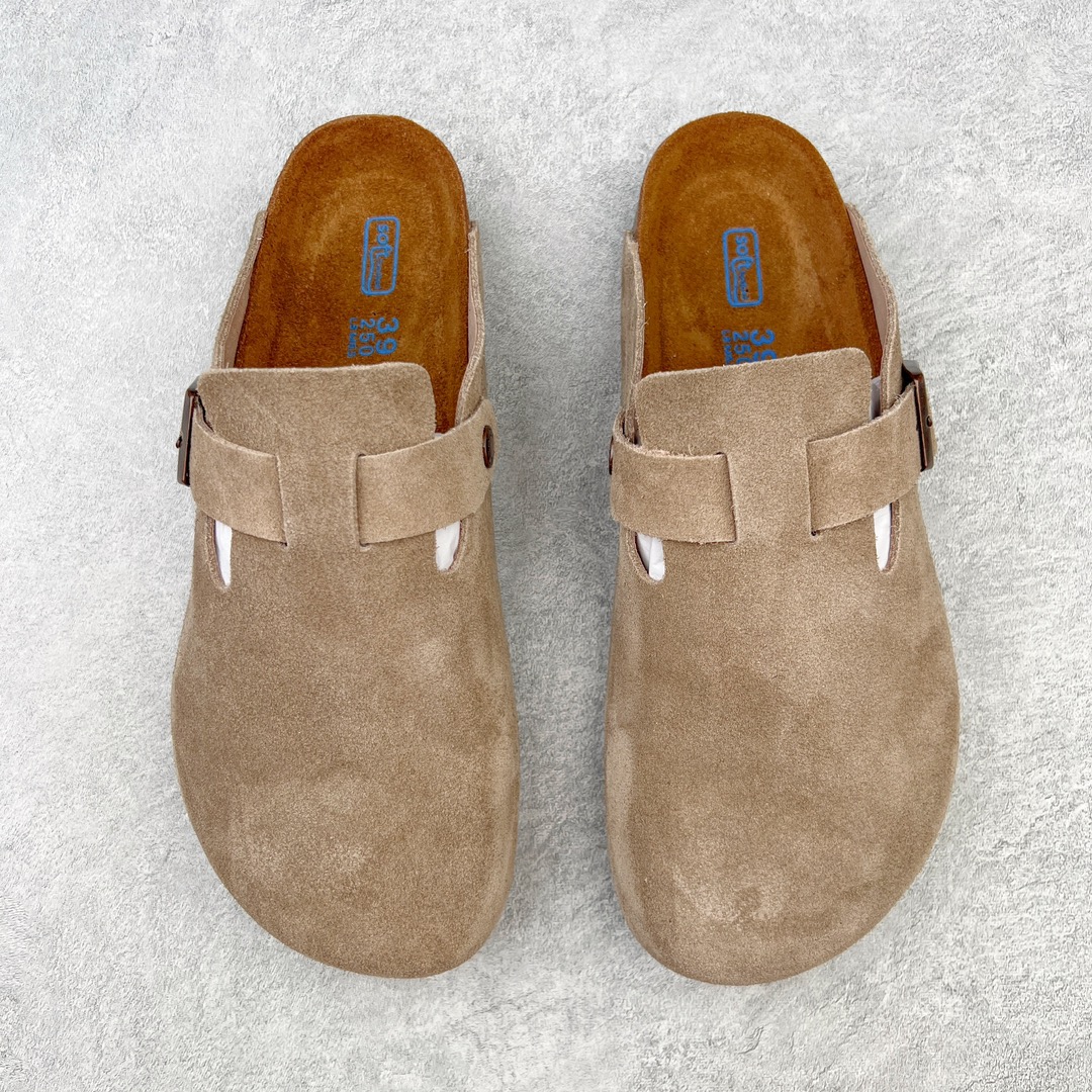 图片[2]-零售💰250 ＃DC Birkenstock Boston VL 勃肯软木底包头拖鞋 天鹅绒般的绒面革赋子休闲的经典外观 四季皆宜 柔软的鞋床采用额外的泡沫缓冲层 提供额外的舒适感和全天支撑 全网独家首发 源于德国的严谨工艺  牛巴戎面 中层松木 EVA 三层组合大底 优质牛皮面料五金扣 出口订单 尺码：35-44 编码：by2936050-运动鞋