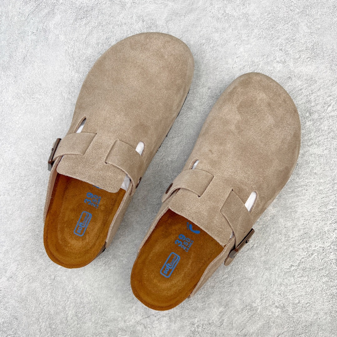 图片[3]-零售💰250 ＃DC Birkenstock Boston VL 勃肯软木底包头拖鞋 天鹅绒般的绒面革赋子休闲的经典外观 四季皆宜 柔软的鞋床采用额外的泡沫缓冲层 提供额外的舒适感和全天支撑 全网独家首发 源于德国的严谨工艺  牛巴戎面 中层松木 EVA 三层组合大底 优质牛皮面料五金扣 出口订单 尺码：35-44 编码：by2936050-运动鞋