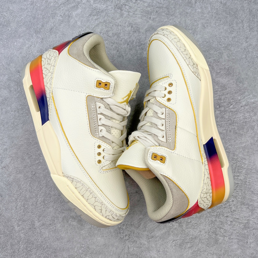 图片[3]-＃PB福利特价 Air Jordan AJ3 Retro 市场中端王者 全套原纸板楦头开发 原厂大底磨具加持立体防滑纹理 原装可视Air Sole气垫 原汁原味最完美的三代版型 唯一正确鞋头趴度弧度高度鞋身腰线 此版本只针对中端市场 皮料材质有所更替 其他数据细节工艺流程均保持一致 绝不口嗨 细节品控鞋型随意秒杀市面3XX 4XX 原厂TPU后跟饰片 正确内里反口里网布 皮料菱角分明不变形无多余毛边 正确手工大底描漆拉丝 市场唯一原厂鞋扣模具 原厂织唛标 原厂飞人电绣工艺 尾指中部跳三针 独家绑鞋带手法 印刷中底布 四线拉帮 米色美纹纸贴合固定 进口港宝加持 后跟自然饱满 全鞋荧光划线卡点 追求极致完美 每一双都是工艺品 多重QC质检 超越公司货的品控标准 实实在在的免检产品 尺码：40 40.5 41 42 42.5 43 44 44.5 45 45.5 46 47.5-选品中心