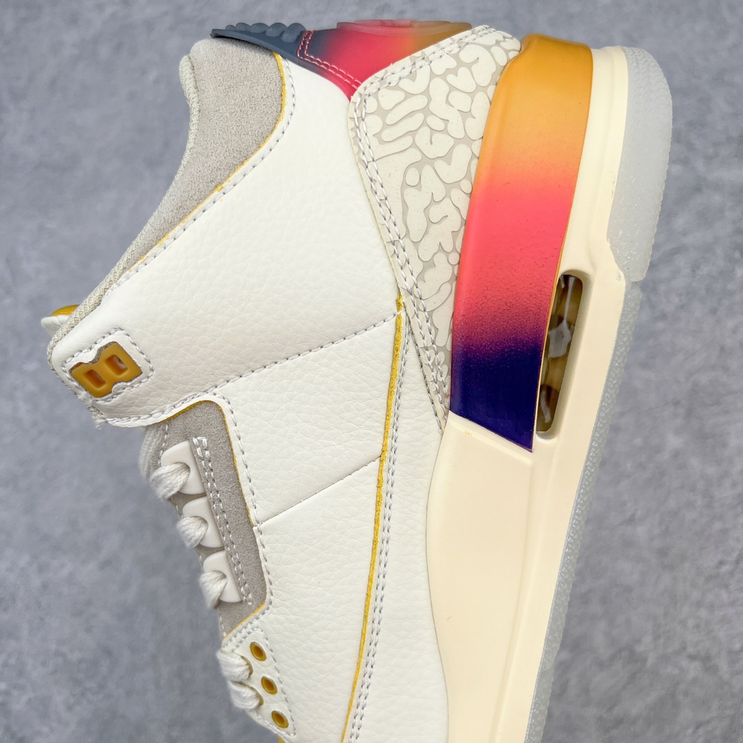 图片[9]-＃PB福利特价 Air Jordan AJ3 Retro 市场中端王者 全套原纸板楦头开发 原厂大底磨具加持立体防滑纹理 原装可视Air Sole气垫 原汁原味最完美的三代版型 唯一正确鞋头趴度弧度高度鞋身腰线 此版本只针对中端市场 皮料材质有所更替 其他数据细节工艺流程均保持一致 绝不口嗨 细节品控鞋型随意秒杀市面3XX 4XX 原厂TPU后跟饰片 正确内里反口里网布 皮料菱角分明不变形无多余毛边 正确手工大底描漆拉丝 市场唯一原厂鞋扣模具 原厂织唛标 原厂飞人电绣工艺 尾指中部跳三针 独家绑鞋带手法 印刷中底布 四线拉帮 米色美纹纸贴合固定 进口港宝加持 后跟自然饱满 全鞋荧光划线卡点 追求极致完美 每一双都是工艺品 多重QC质检 超越公司货的品控标准 实实在在的免检产品 尺码：40 40.5 41 42 42.5 43 44 44.5 45 45.5 46 47.5-选品中心
