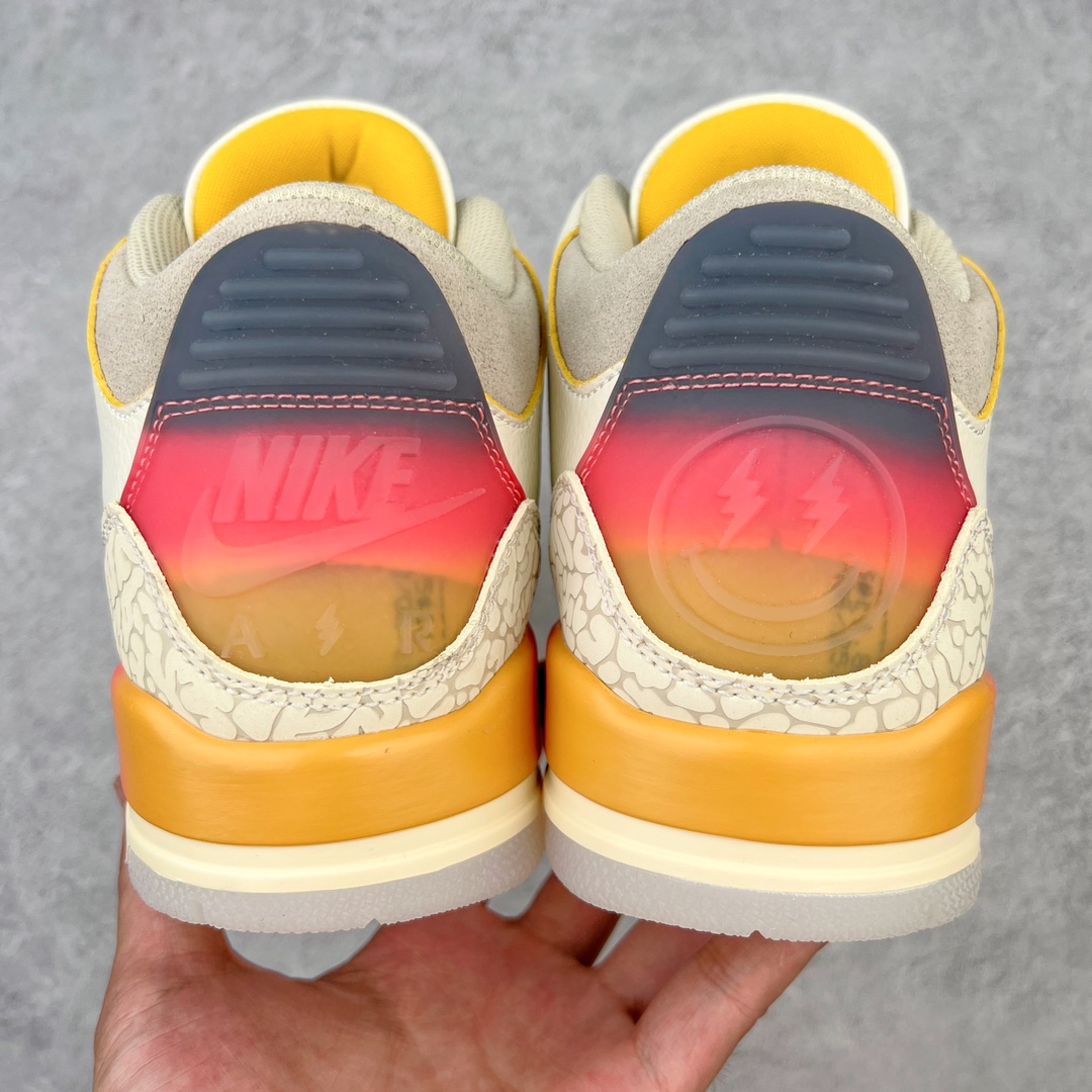 图片[4]-＃PB福利特价 Air Jordan AJ3 Retro 市场中端王者 全套原纸板楦头开发 原厂大底磨具加持立体防滑纹理 原装可视Air Sole气垫 原汁原味最完美的三代版型 唯一正确鞋头趴度弧度高度鞋身腰线 此版本只针对中端市场 皮料材质有所更替 其他数据细节工艺流程均保持一致 绝不口嗨 细节品控鞋型随意秒杀市面3XX 4XX 原厂TPU后跟饰片 正确内里反口里网布 皮料菱角分明不变形无多余毛边 正确手工大底描漆拉丝 市场唯一原厂鞋扣模具 原厂织唛标 原厂飞人电绣工艺 尾指中部跳三针 独家绑鞋带手法 印刷中底布 四线拉帮 米色美纹纸贴合固定 进口港宝加持 后跟自然饱满 全鞋荧光划线卡点 追求极致完美 每一双都是工艺品 多重QC质检 超越公司货的品控标准 实实在在的免检产品 尺码：40 40.5 41 42 42.5 43 44 44.5 45 45.5 46 47.5-选品中心