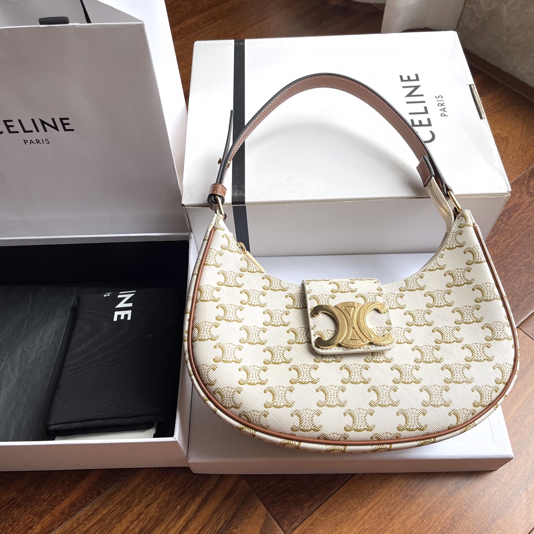 Celine Ava Armpit Bag Large Logo Presbyopic Brown New Product