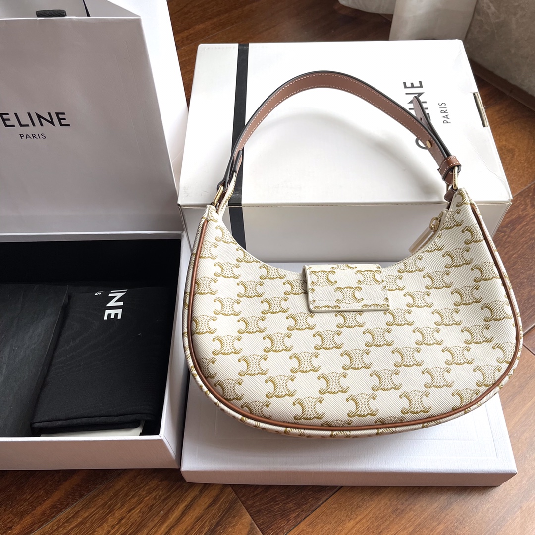 Celine Ava Armpit Bag Large Logo Presbyopic Brown New Product