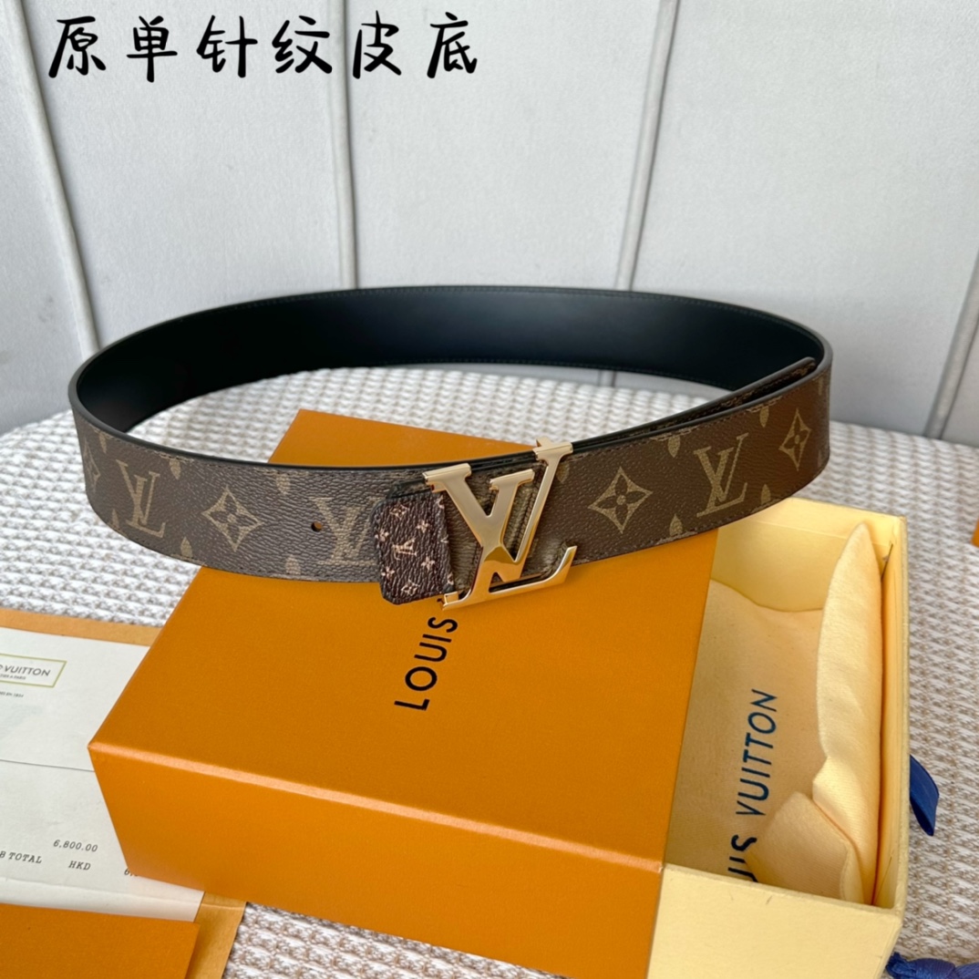 Louis Vuitton Knockoff
 Belts Men Calfskin Canvas Cowhide