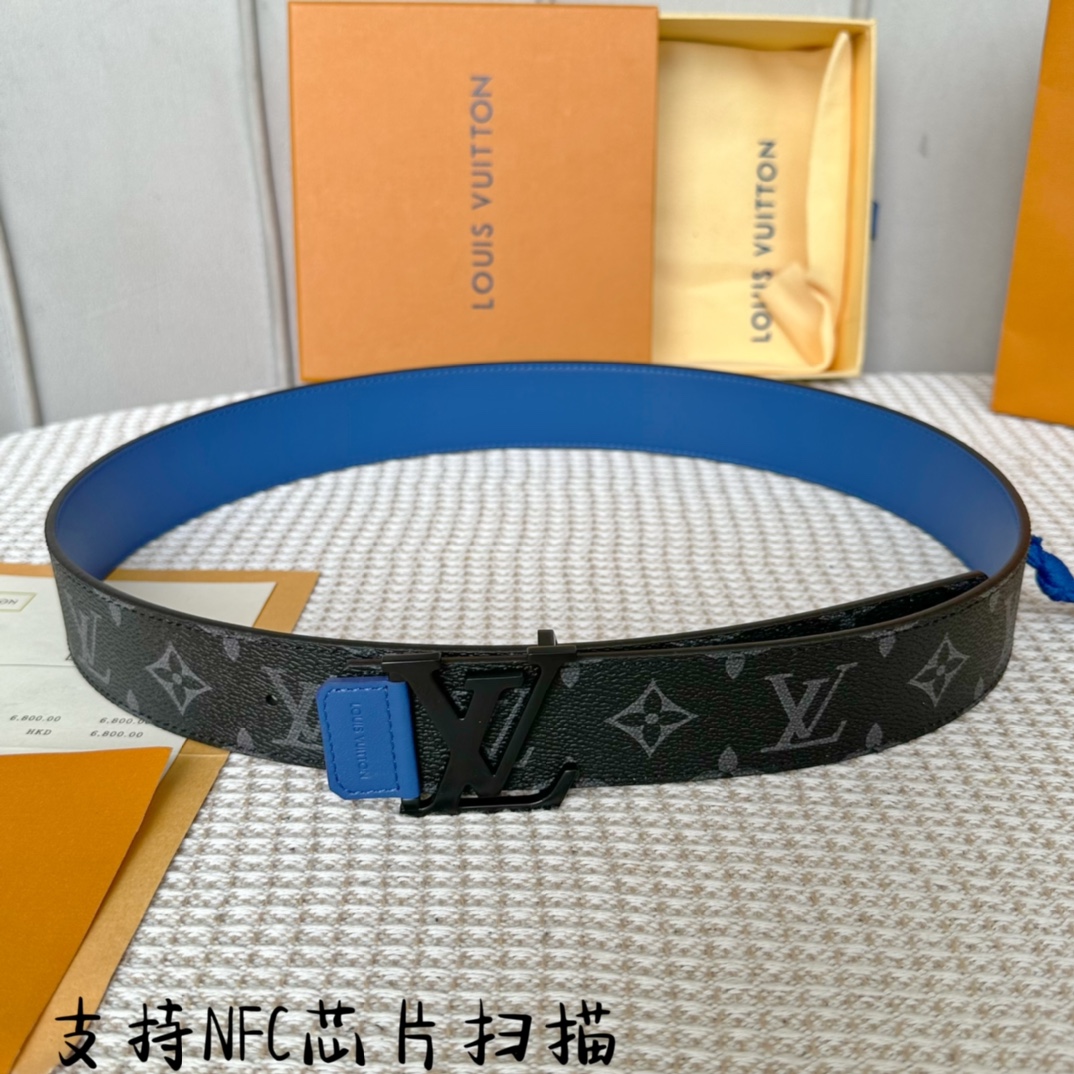 Louis Vuitton Belts Men Calfskin Canvas Cowhide