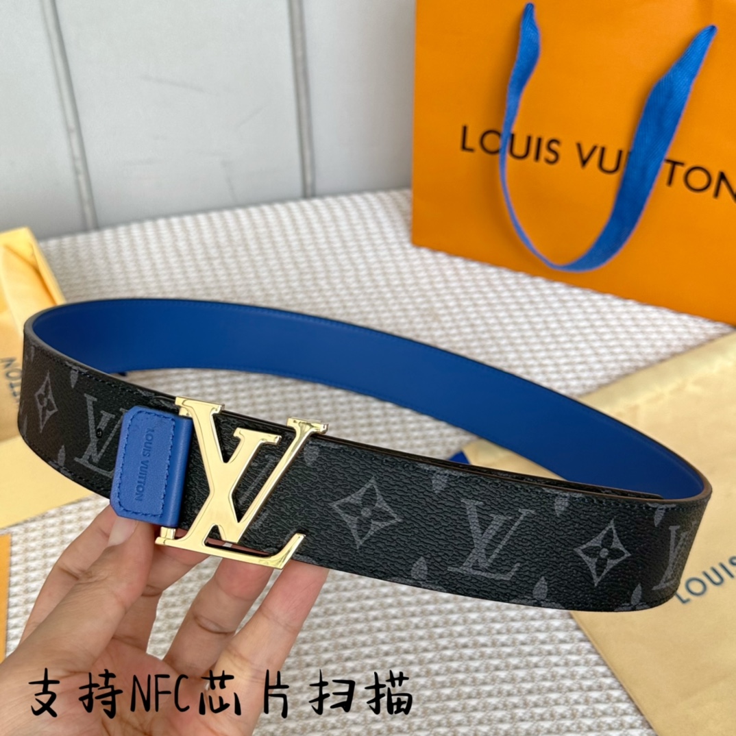 Louis Vuitton Belts Men Calfskin Canvas Cowhide