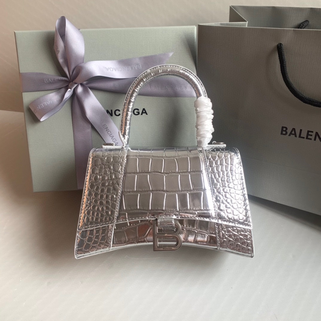 Balenciaga Borsette Borse Hourglass Argento