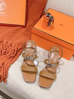 Best Quality Designer
 Hermes Kelly Shoes Sandals Chamois Genuine Leather Fashion