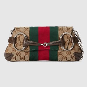 Gucci Horsebit Crossbody & Shoulder Bags Beige Brown Gold Green Red Canvas Fall/Winter Collection Fashion Chains