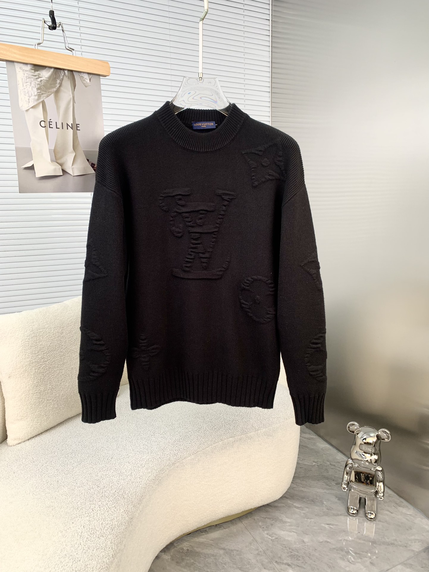 2023 Perfect Replica Designer
 Louis Vuitton Clothing Sweatshirts Black Coffee Color White Fall/Winter Collection