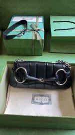 Gucci Horsebit Crossbody & Shoulder Bags Black Chains