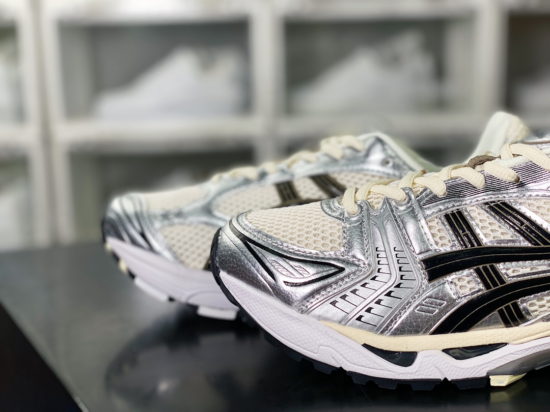 220 ASICS Gel Kayano 14"Silver White/Milk/Navy"系列跑步鞋“太空银奶白黑咖啡棕”1201A019-108