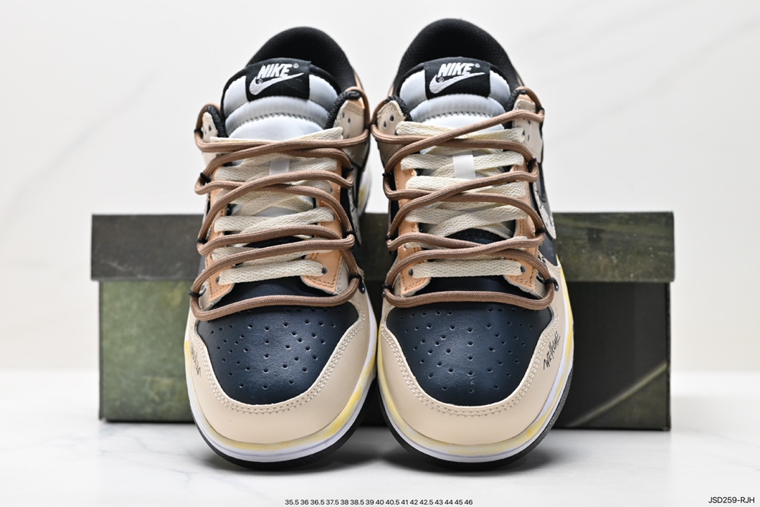 NK SB Dunk Low ”Green/Beige” rope deconstruction style series low-top casual sports skateboard shoes DD1391-100