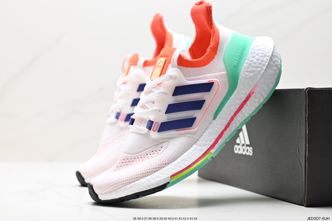 150 阿迪达斯Adidas Ultraboost DNA UB21全掌爆米花休闲运动跑鞋 FX7729