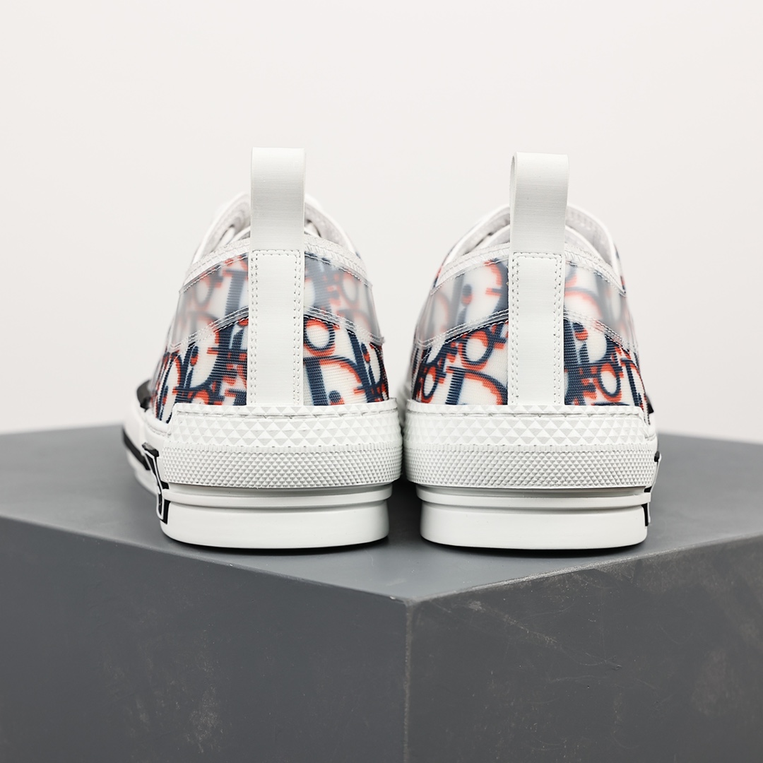 #Dior B23 Oblique High Top Sneakers Dior ”CD Oblique” series blue and red low top