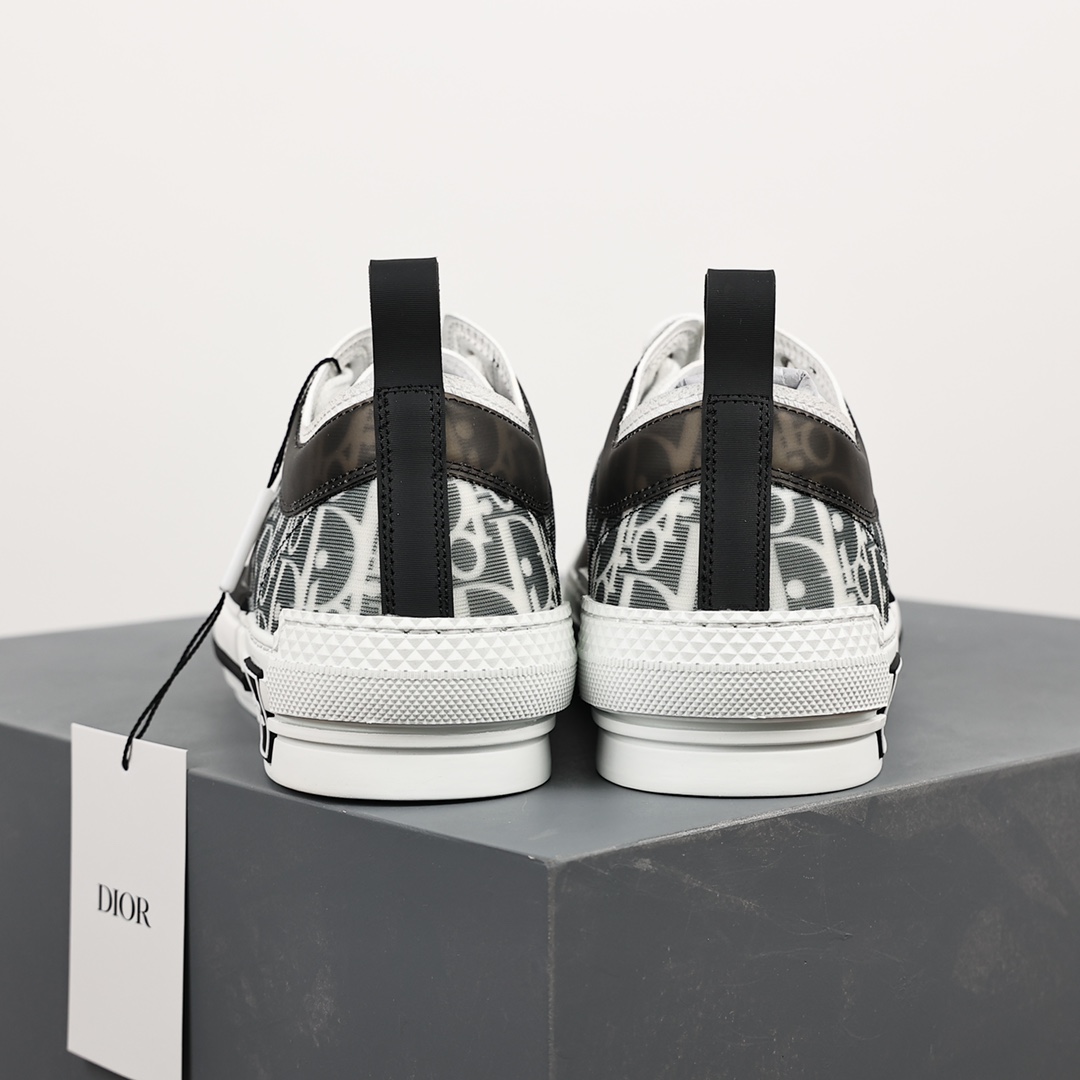 #Dior B23 Oblique High Top Sneakers Dior ”CD Oblique” series black and white low top