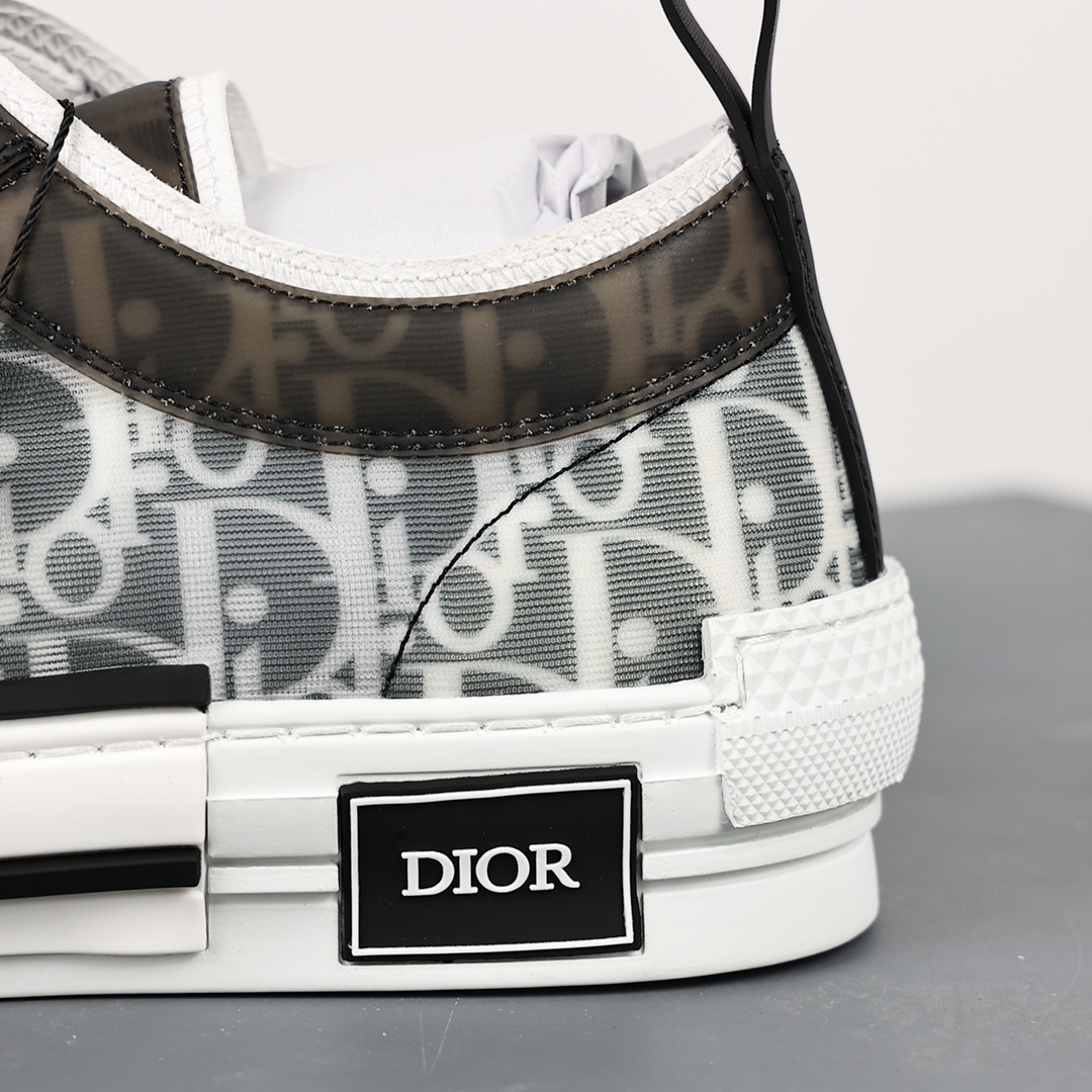 #Dior B23 Oblique High Top Sneakers Dior ”CD Oblique” series black and white low top