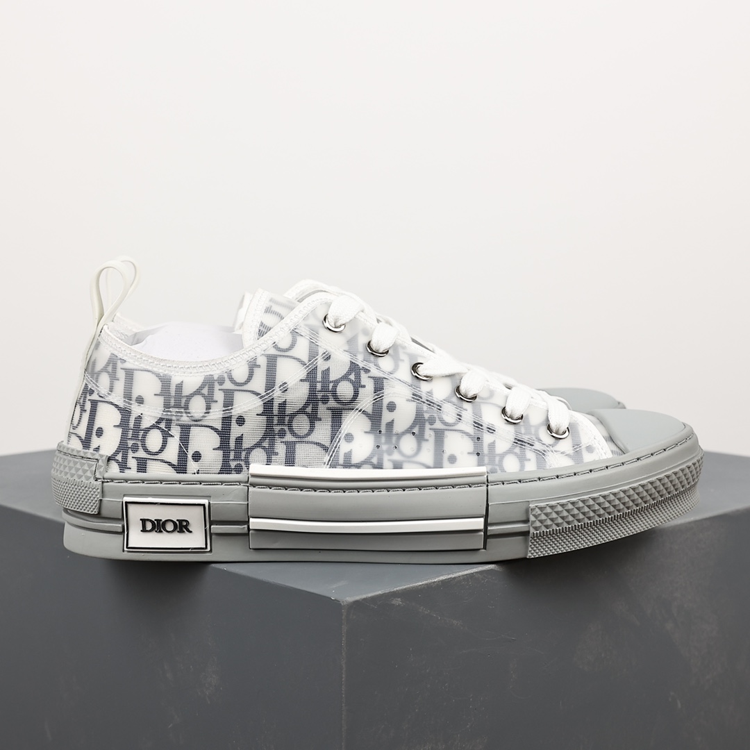 #Dior B23 Oblique High Top Sneakers Dior ”CD Oblique” series white, blue and gray low top