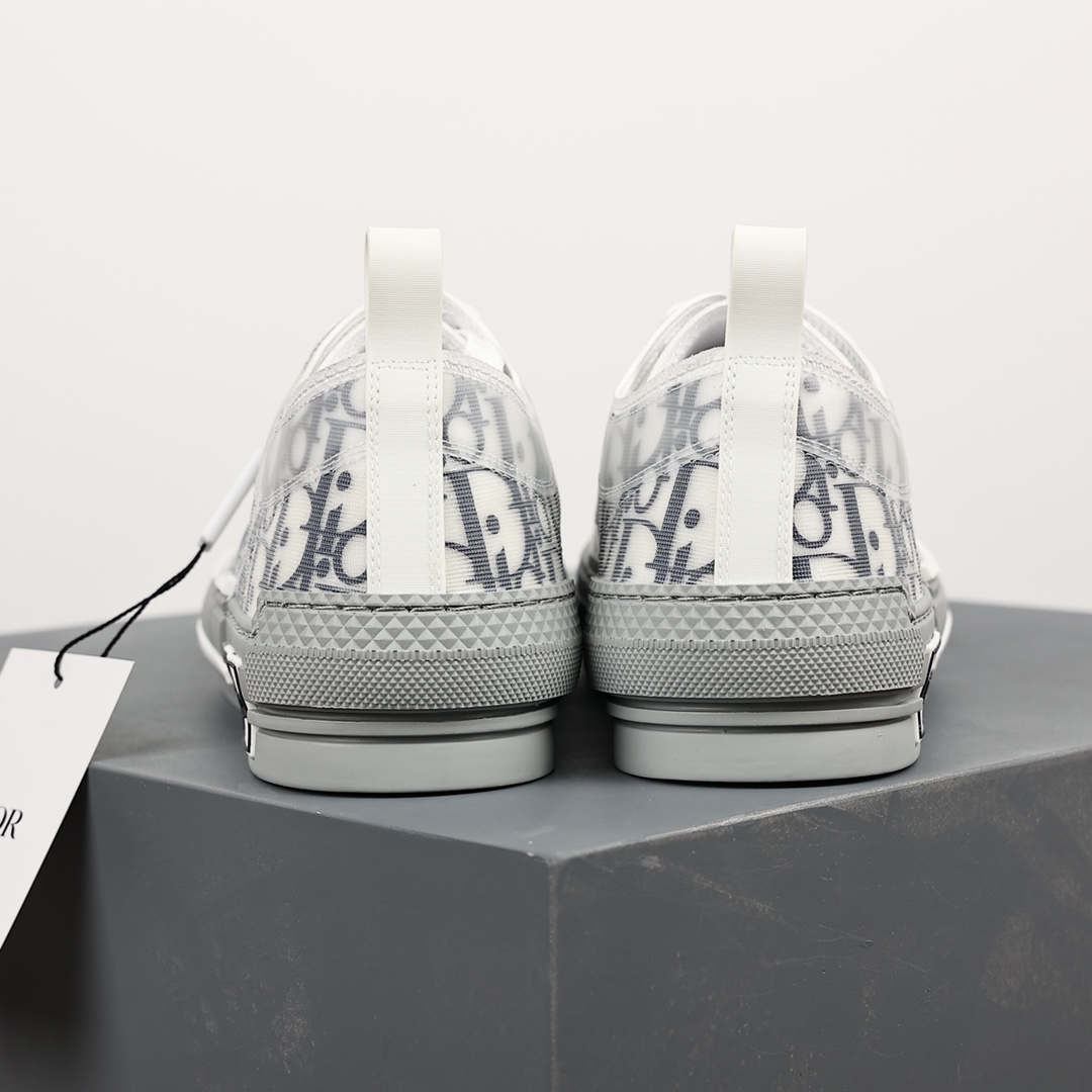 #Dior B23 Oblique High Top Sneakers Dior ”CD Oblique” series white, blue and gray low top