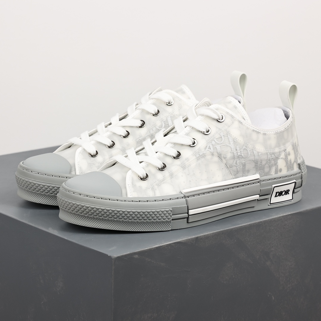 #Dior B23 Oblique High Top Sneakers Dior ”CD Oblique” series gray and white low top