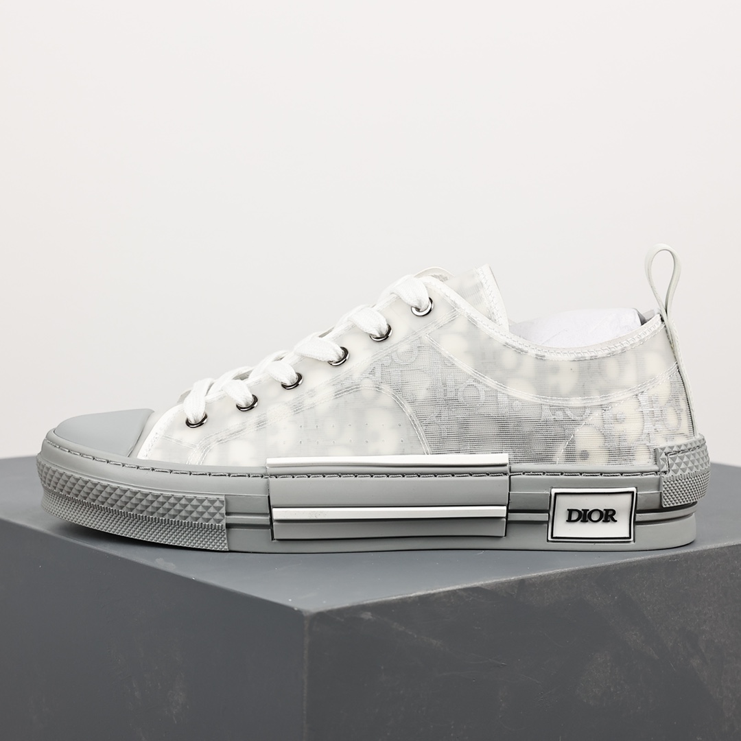 #Dior B23 Oblique High Top Sneakers Dior ”CD Oblique” series gray and white low top