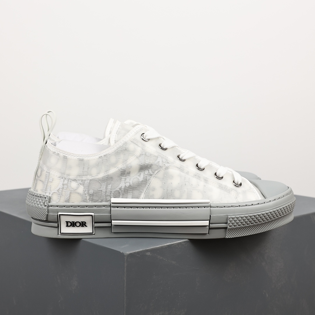 #Dior B23 Oblique High Top Sneakers Dior ”CD Oblique” series gray and white low top