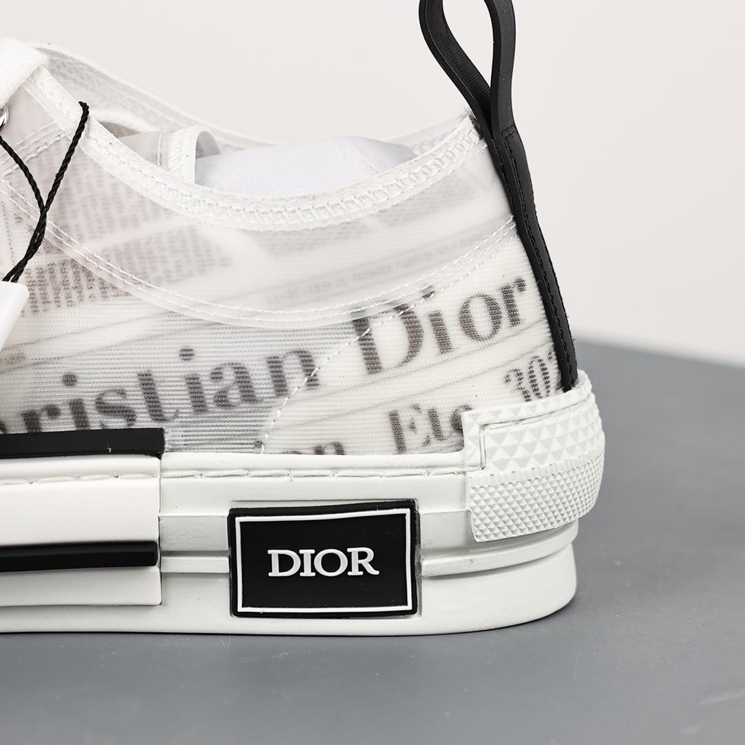 #Dior B23 Oblique High Top Sneakers Dior ”CD Oblique” series newspaper low top