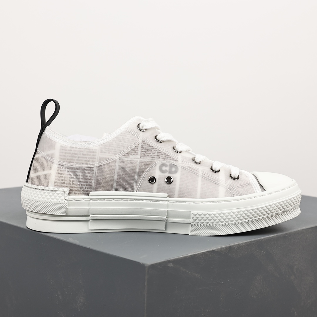 #Dior B23 Oblique High Top Sneakers Dior ”CD Oblique” series newspaper low top