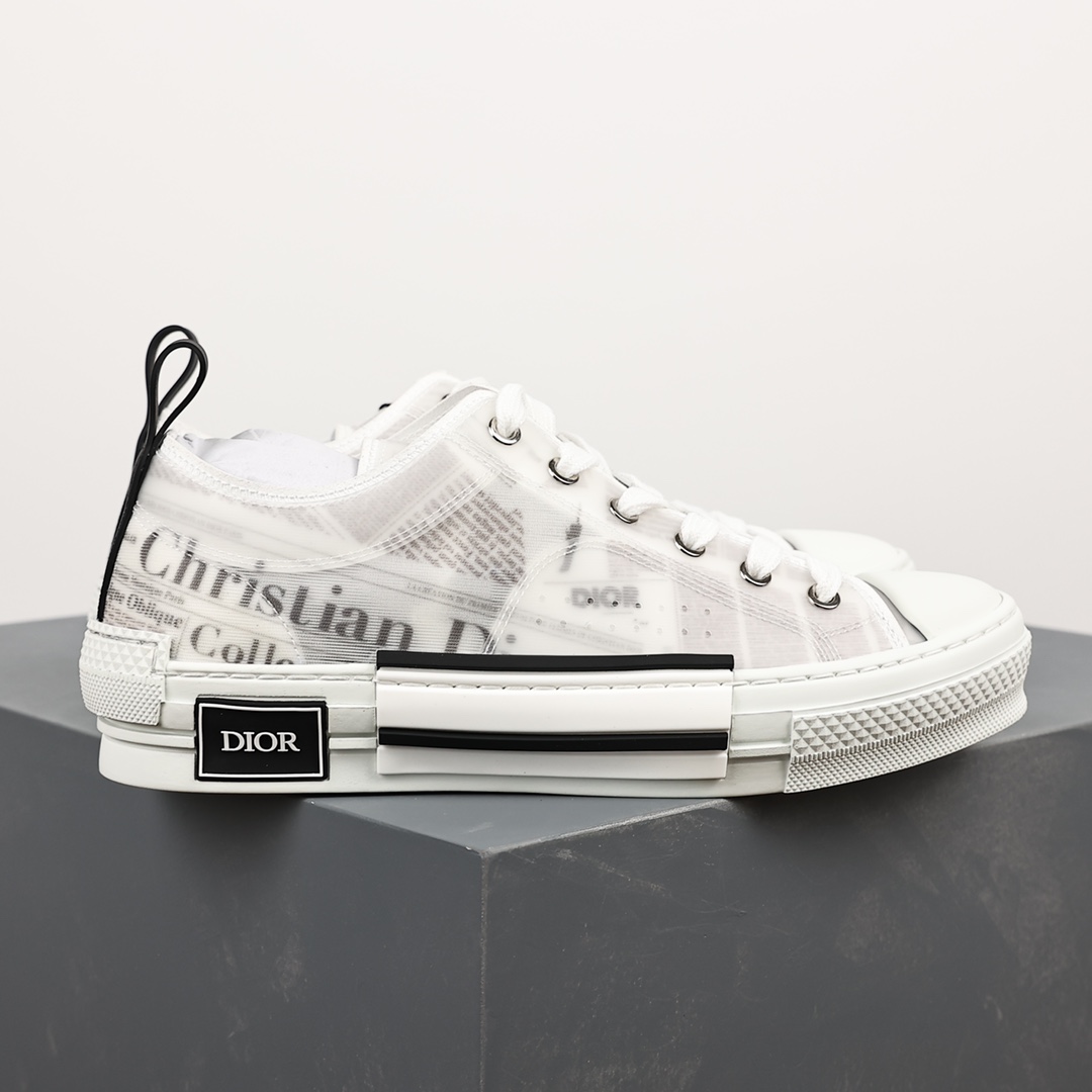 #Dior B23 Oblique High Top Sneakers Dior ”CD Oblique” series newspaper low top