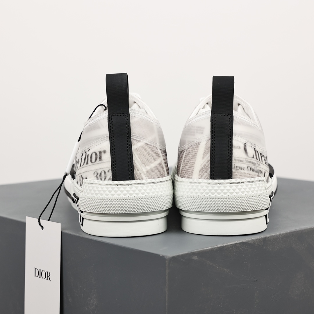 #Dior B23 Oblique High Top Sneakers Dior ”CD Oblique” series newspaper low top