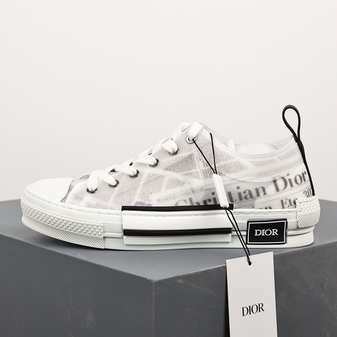 #Dior B23 Oblique High Top Sneakers Dior ”CD Oblique” series newspaper low top