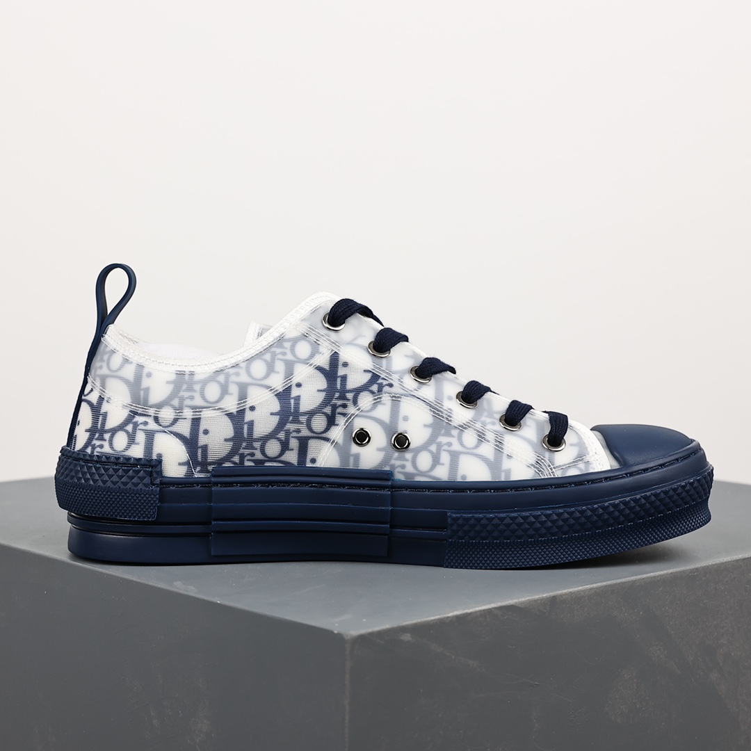 #Dior B23 Oblique High Top Sneakers Dior ”CD Oblique” series blue low top