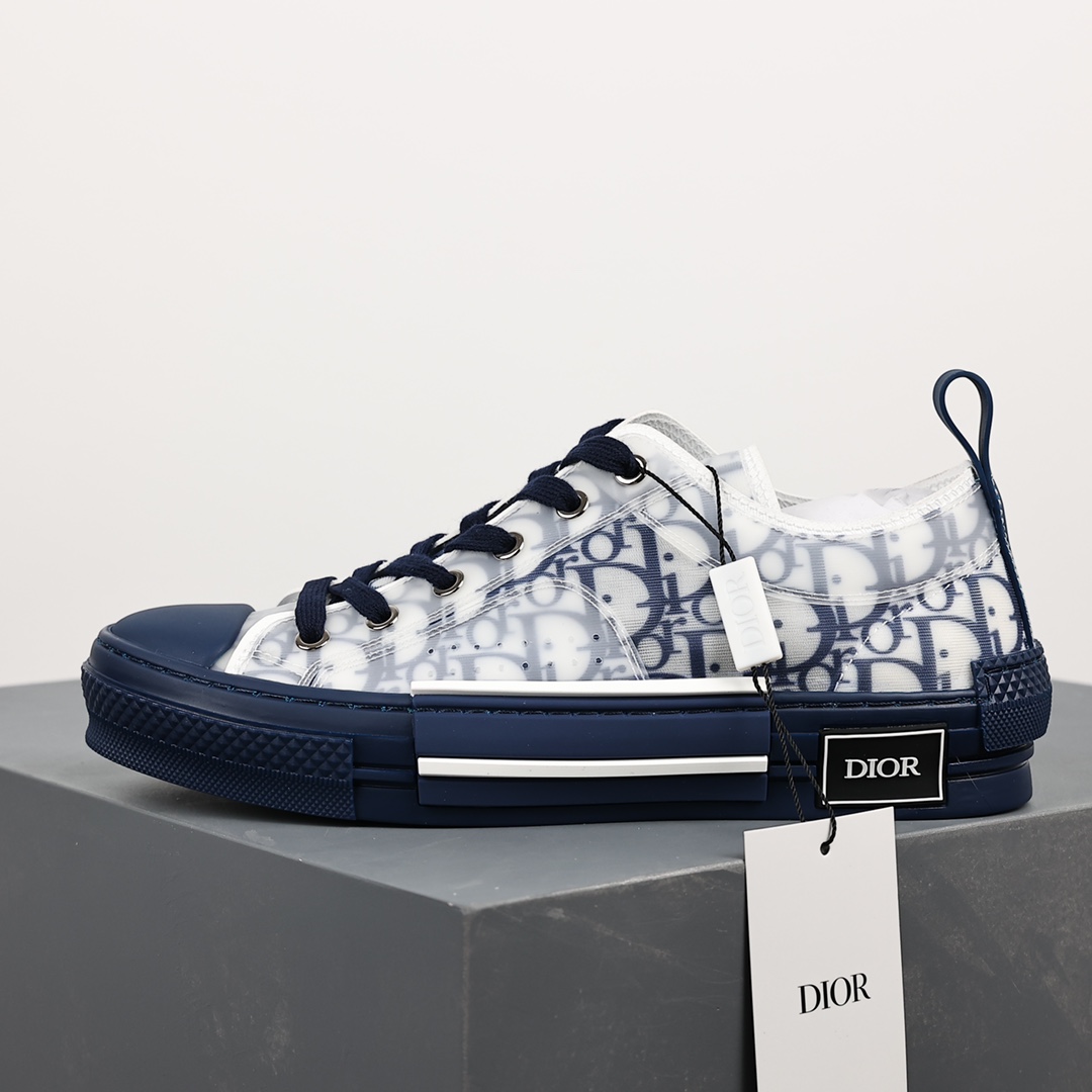 #Dior B23 Oblique High Top Sneakers Dior ”CD Oblique” series blue low top