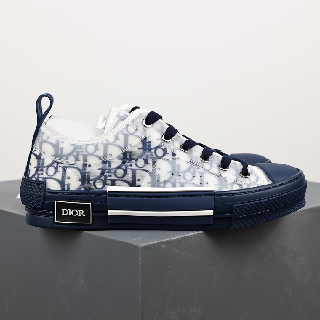 #Dior B23 Oblique High Top Sneakers Dior ”CD Oblique” series blue low top