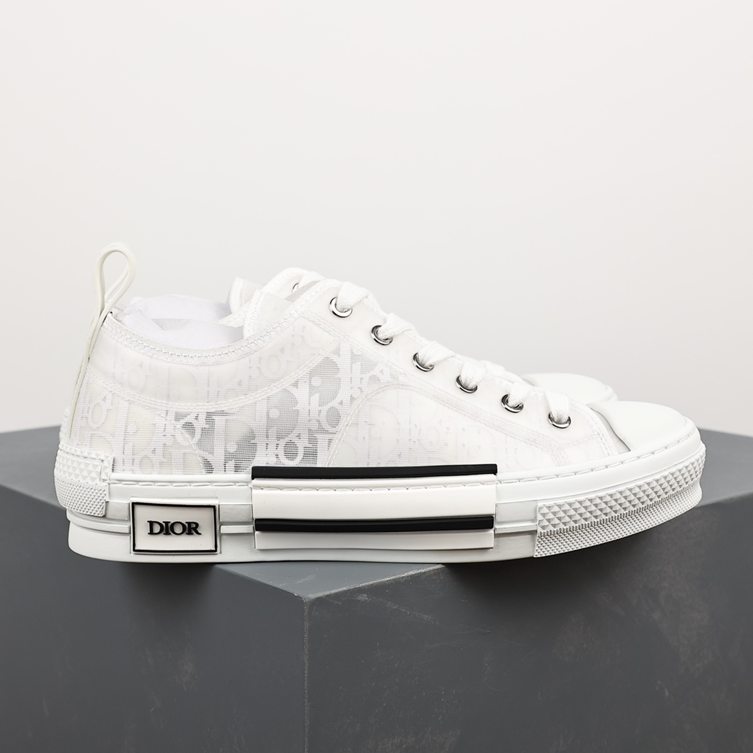 #Dior B23 Oblique High Top Sneakers Dior ”CD Oblique” series white low top