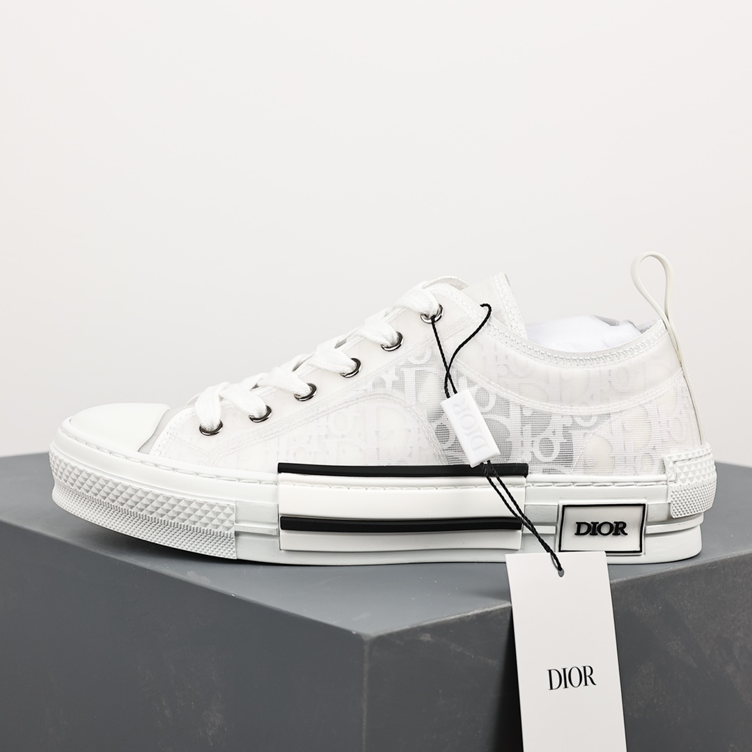 #Dior B23 Oblique High Top Sneakers Dior ”CD Oblique” series white low top