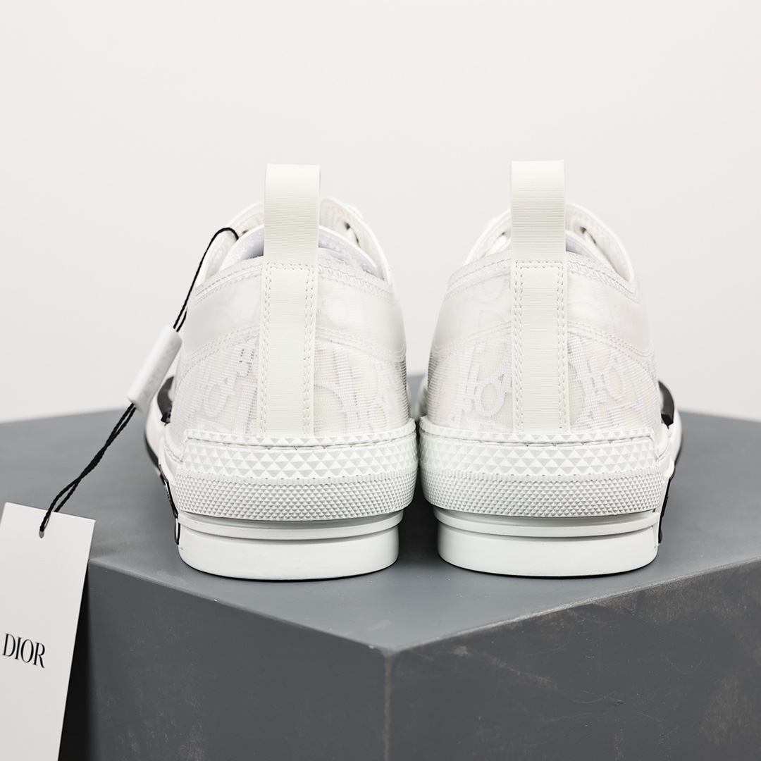 #Dior B23 Oblique High Top Sneakers Dior ”CD Oblique” series white low top